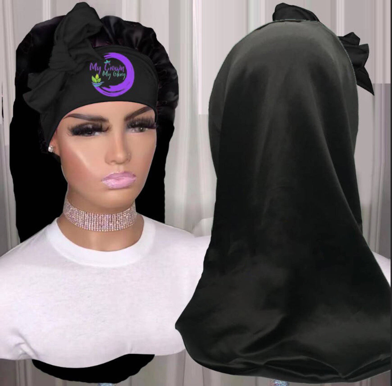 Extra Long Double Satin Long Hair, Locs, Braids and Weave Bonnet